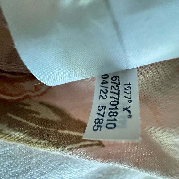 American Eagle Mens XL Shirt Pink Cotton Linen Short Sleeve Button Floral - Picture 9 of 9